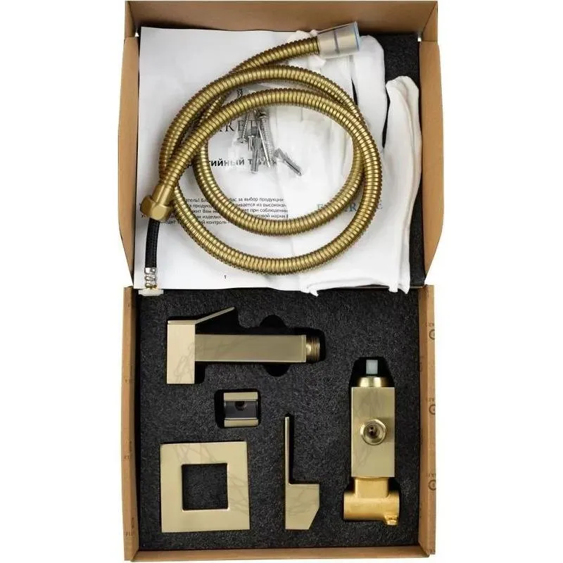 Гигиенический душ со смесителем встраиваемый FILARETE Fing FL101MG, матовое золото