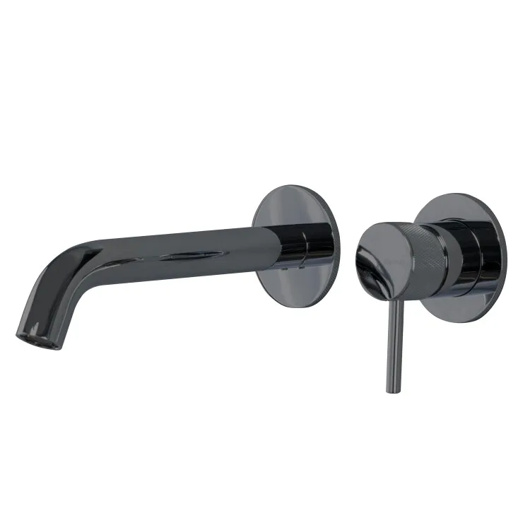 Смеситель для раковины Splendy Passion настенный встраиваемый хром черный (PA201205UK2BC)