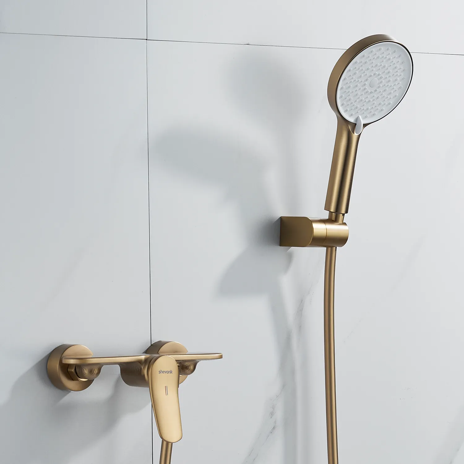Смеситель для душа Shevanik S4716G, золотой сатин