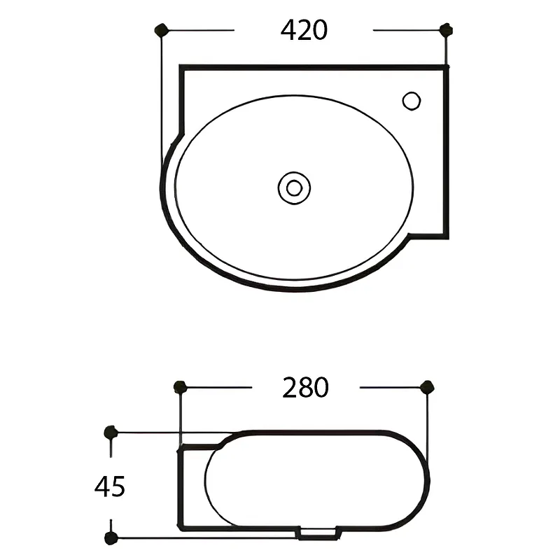 AQ5304-00 раковина 420*280*145