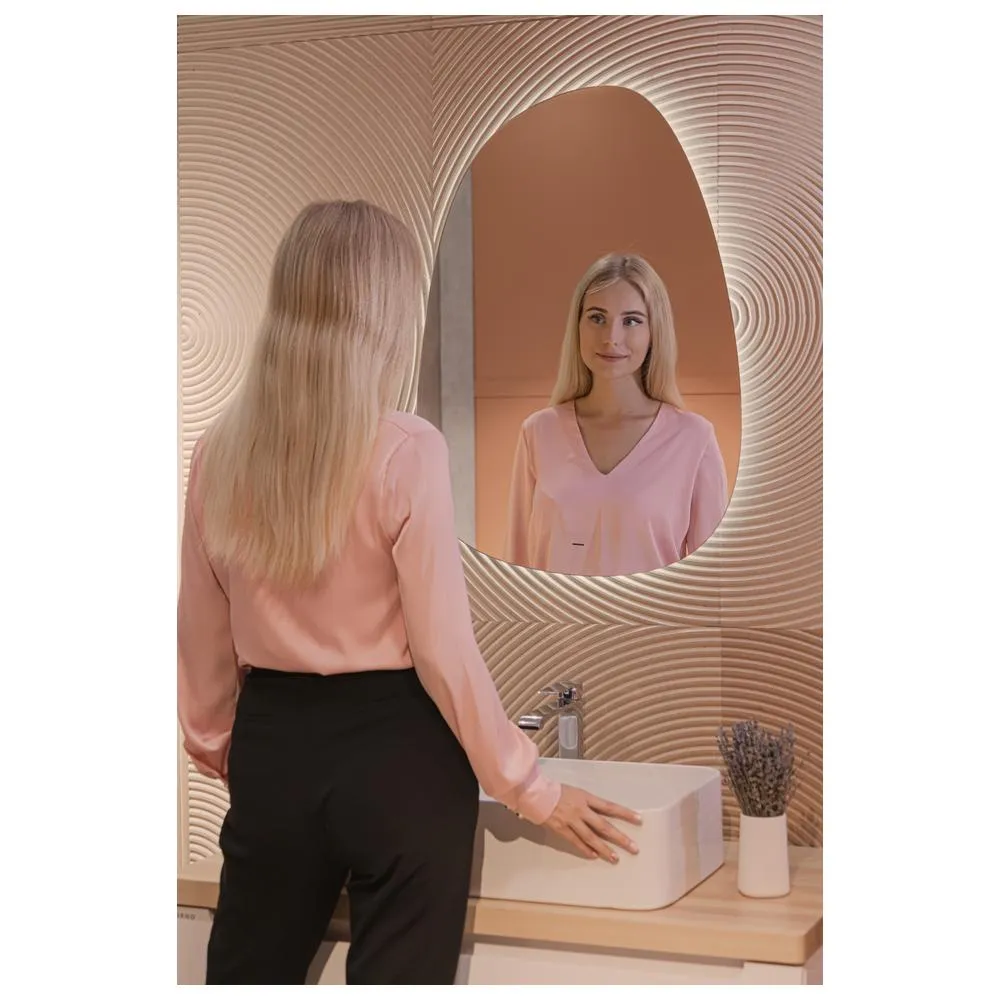 Зеркало Silver Mirrors Molecula-LiteТХ 569х796 (открытая подсветка, бесконтактный сенсор,тепл.холод.свет)