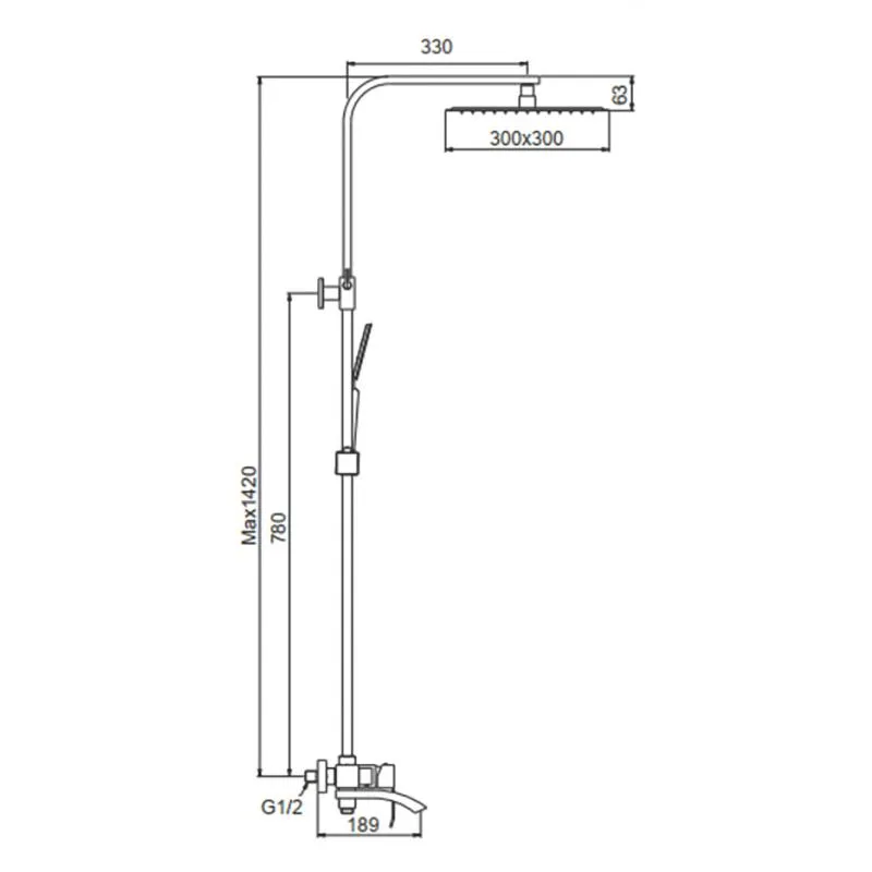 Душевая система FRAP F24803-19, оружейная сталь