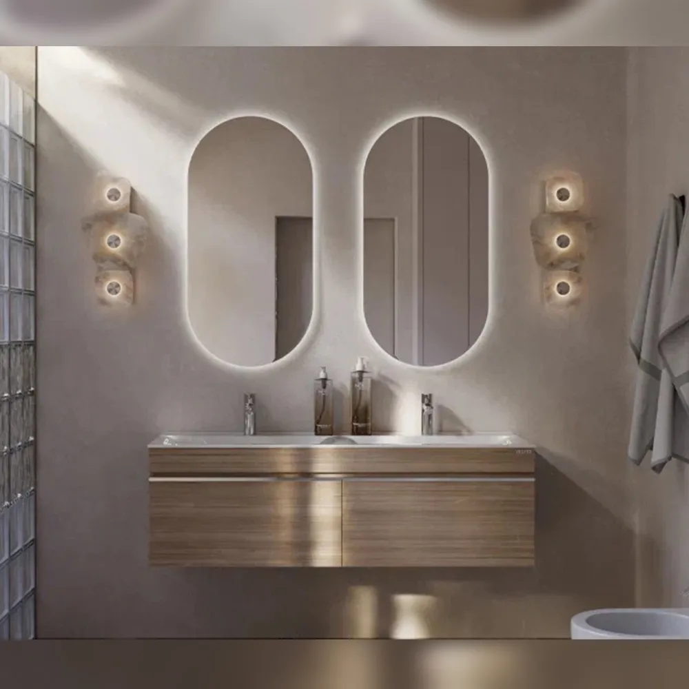 Тумба с раковиной подвесная Velvex Pulsus tp.PUL.PUL.140.2Y дуб сонома, 140 см