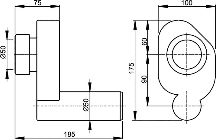 Сифон для писсуара JIKA Golem 9200.3.000.000.1 горизонтальный выпуск