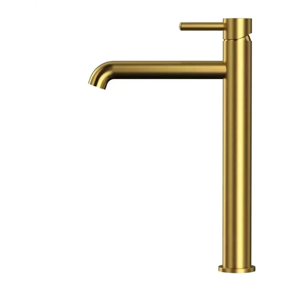 Смеситель для раковины высокий Grocenberg GB3029GL, золотой брашированный