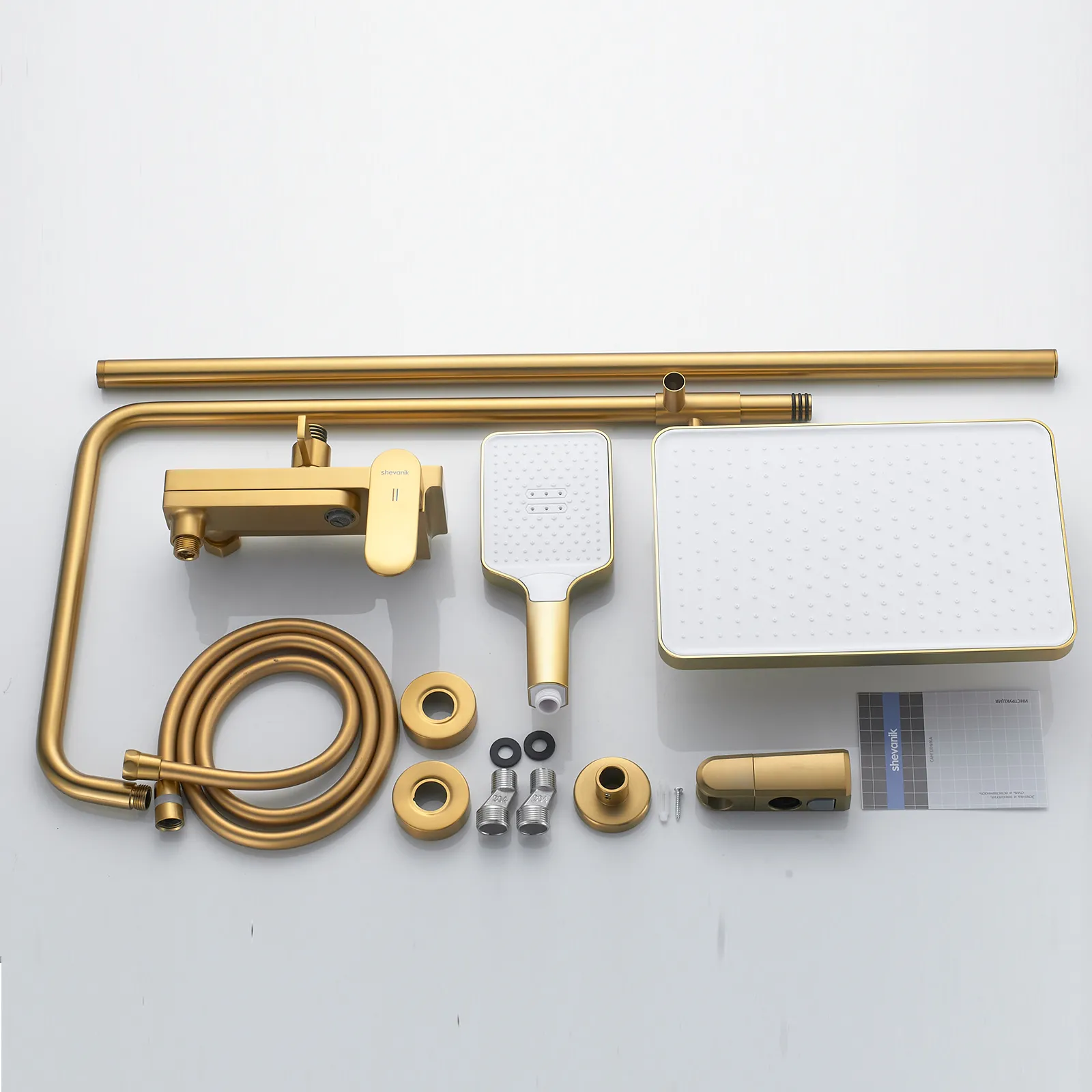 Душевая система Shevanik S4536G, золотой сатин