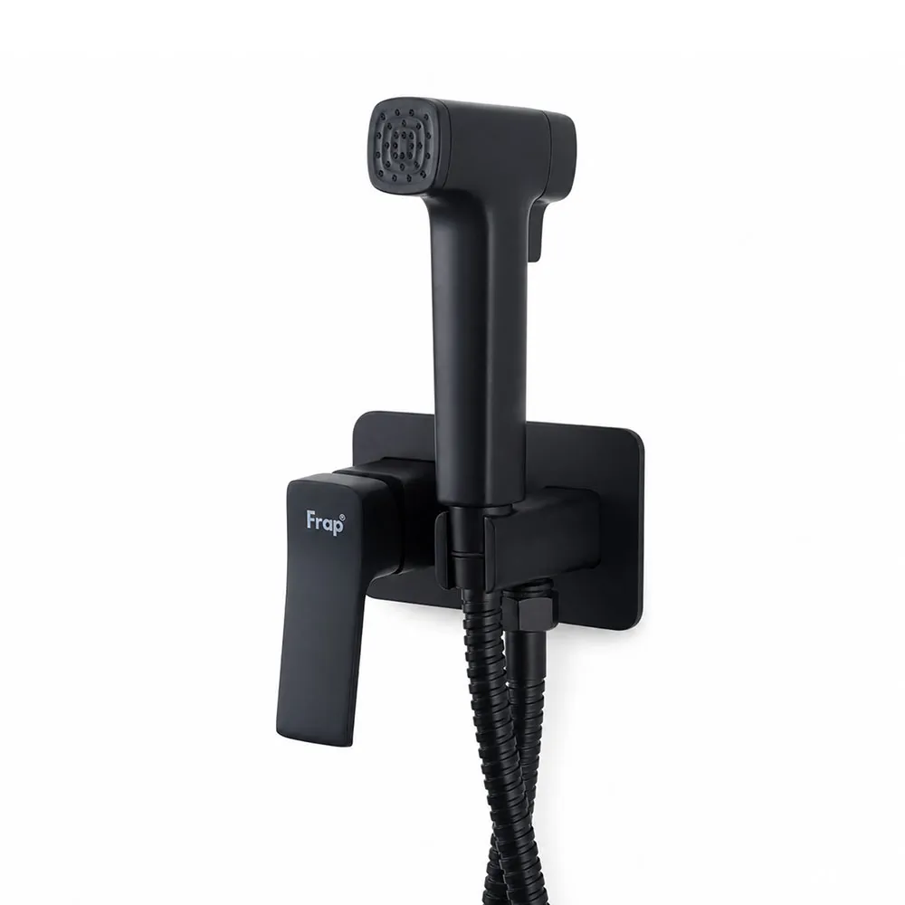 Гигиенический душ со смесителем FRAP F2084-6, черный