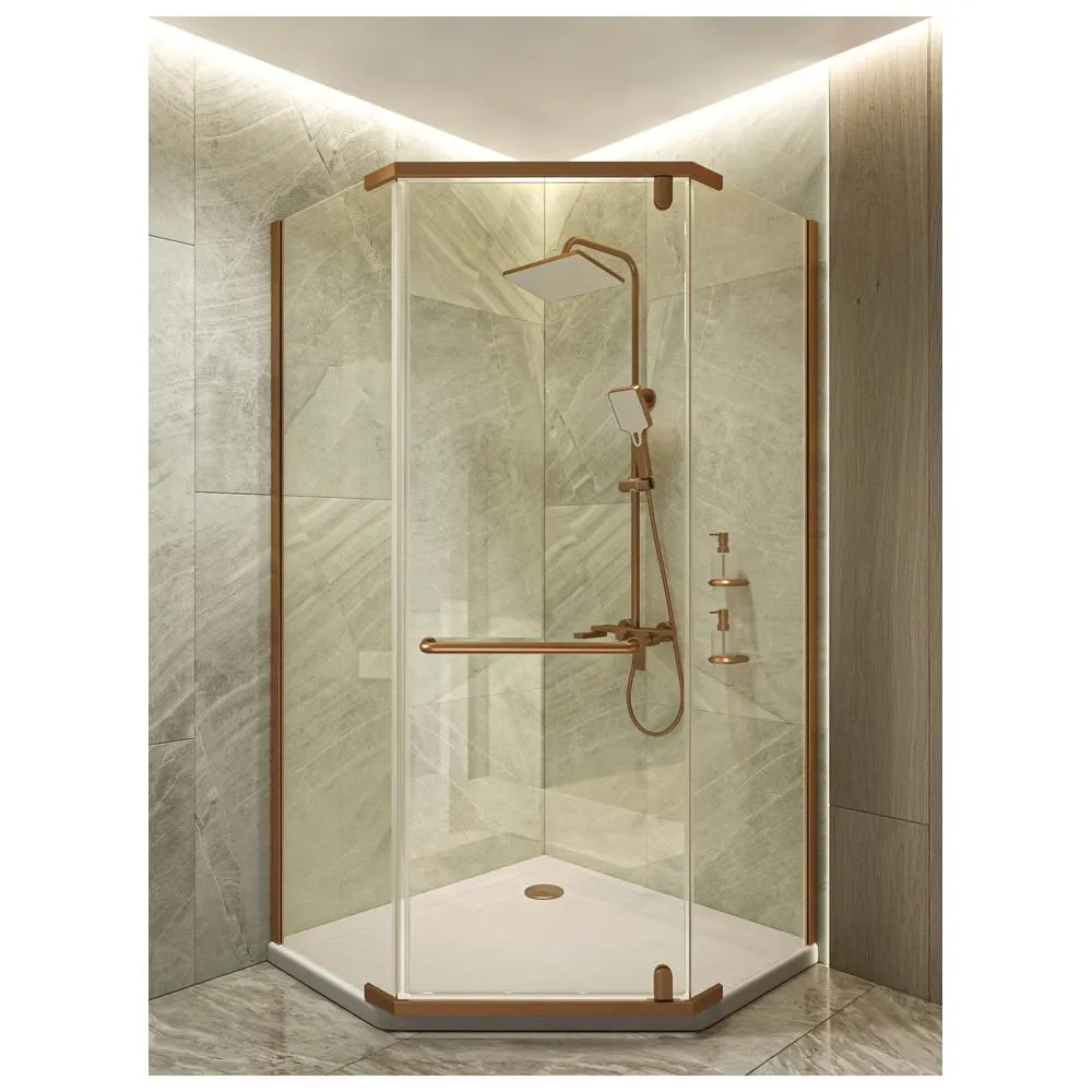 Душевой уголок Knotlor FCD100CG0RB 5-тиугольный 100х100х200, бронза