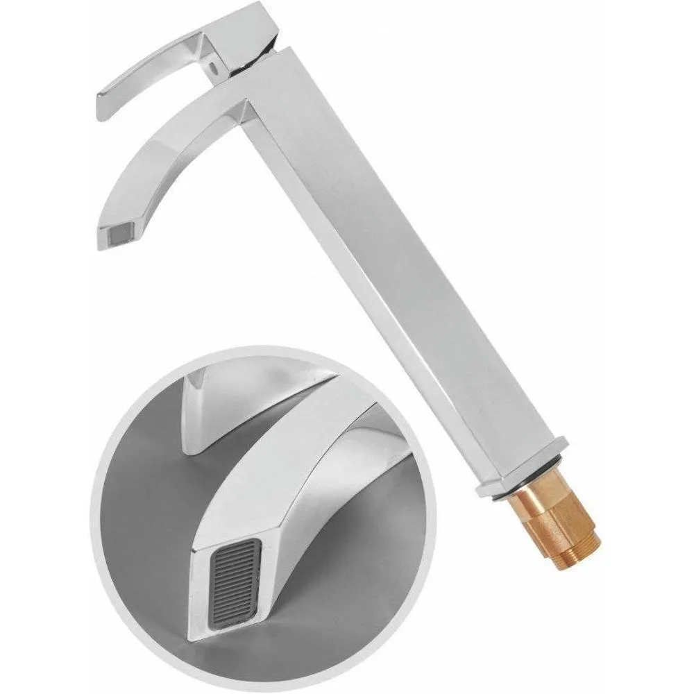 Смеситель для раковины высокий Hansberge H2077C, хром