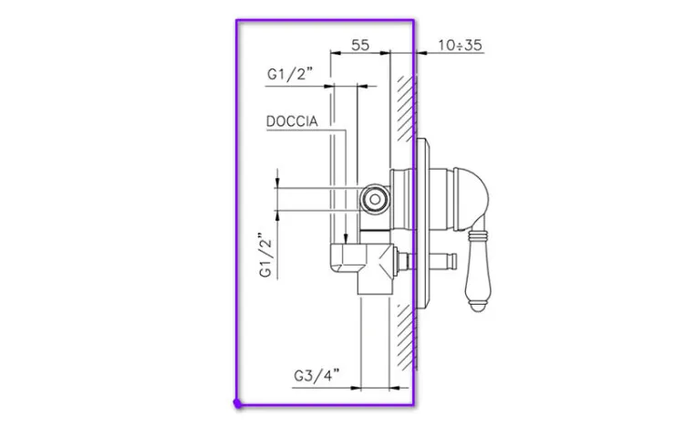 Внутренняя часть Nicolazzi назначение-смеситель для душа, не окрашен (C4060)
