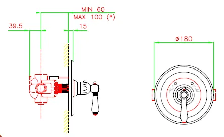 Смеситель для душа Nicolazzi P.Mont Blanc, English Gold (4914EXT GF 78)