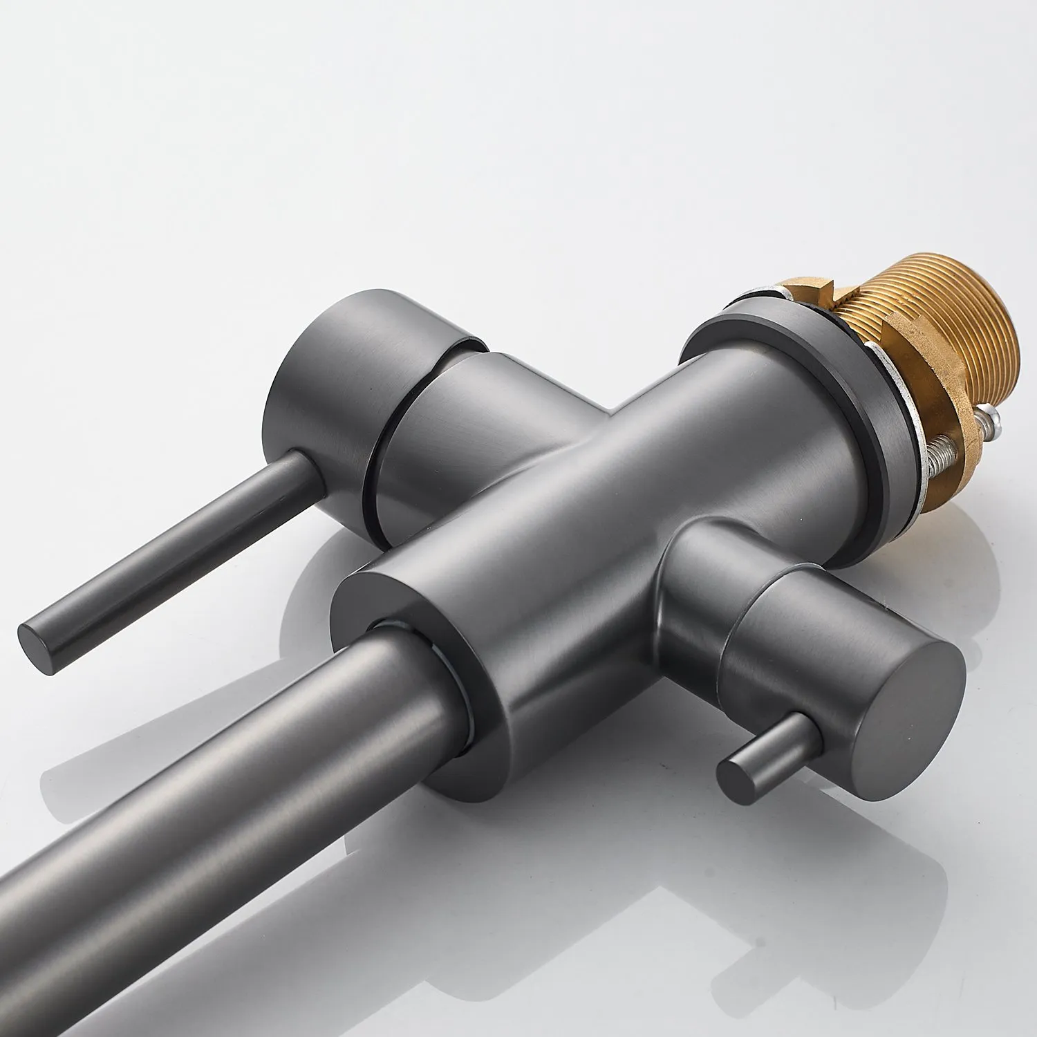 Смеситель для кухни с подключением фильтра воды Raffine F108T, оружейная сталь