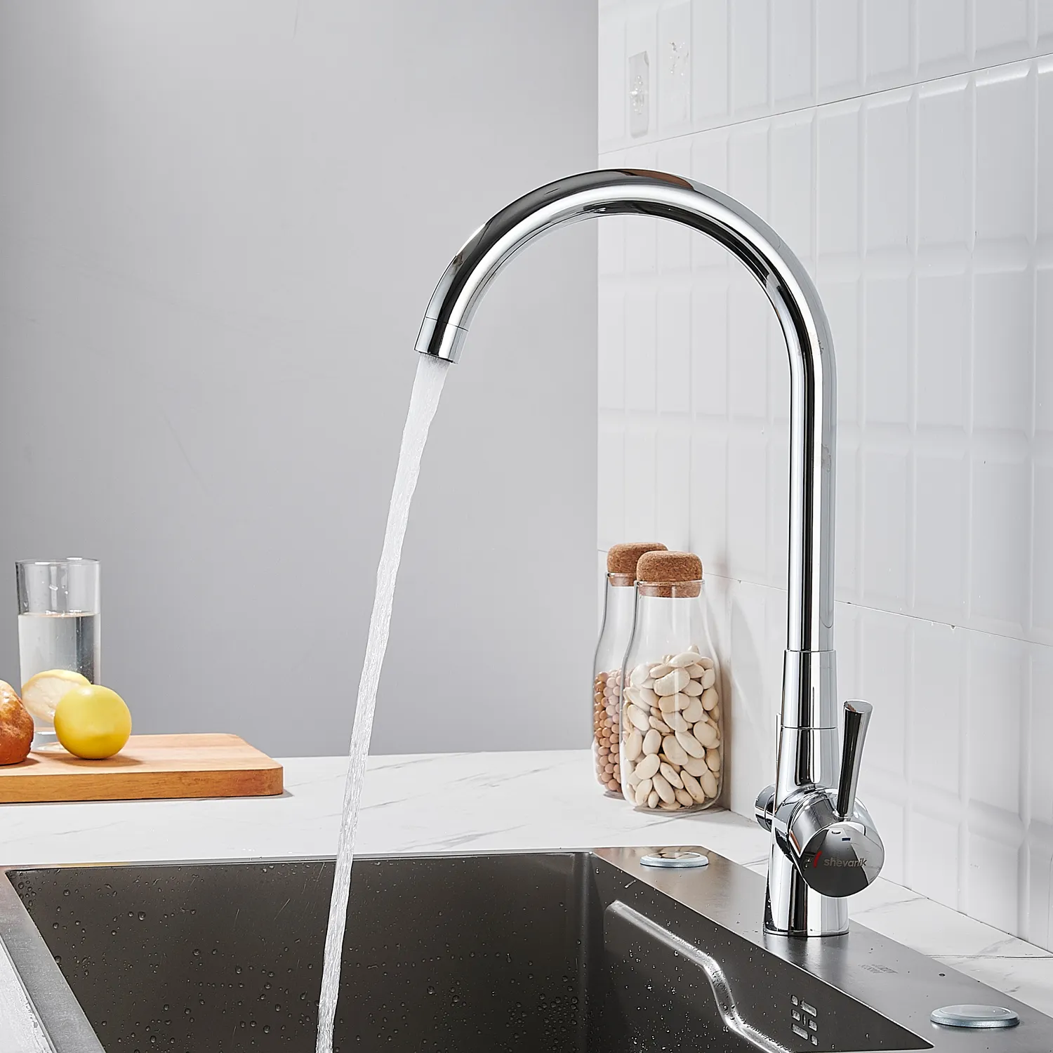 Смеситель для кухни с подключением фильтра Shevanik S428, хром