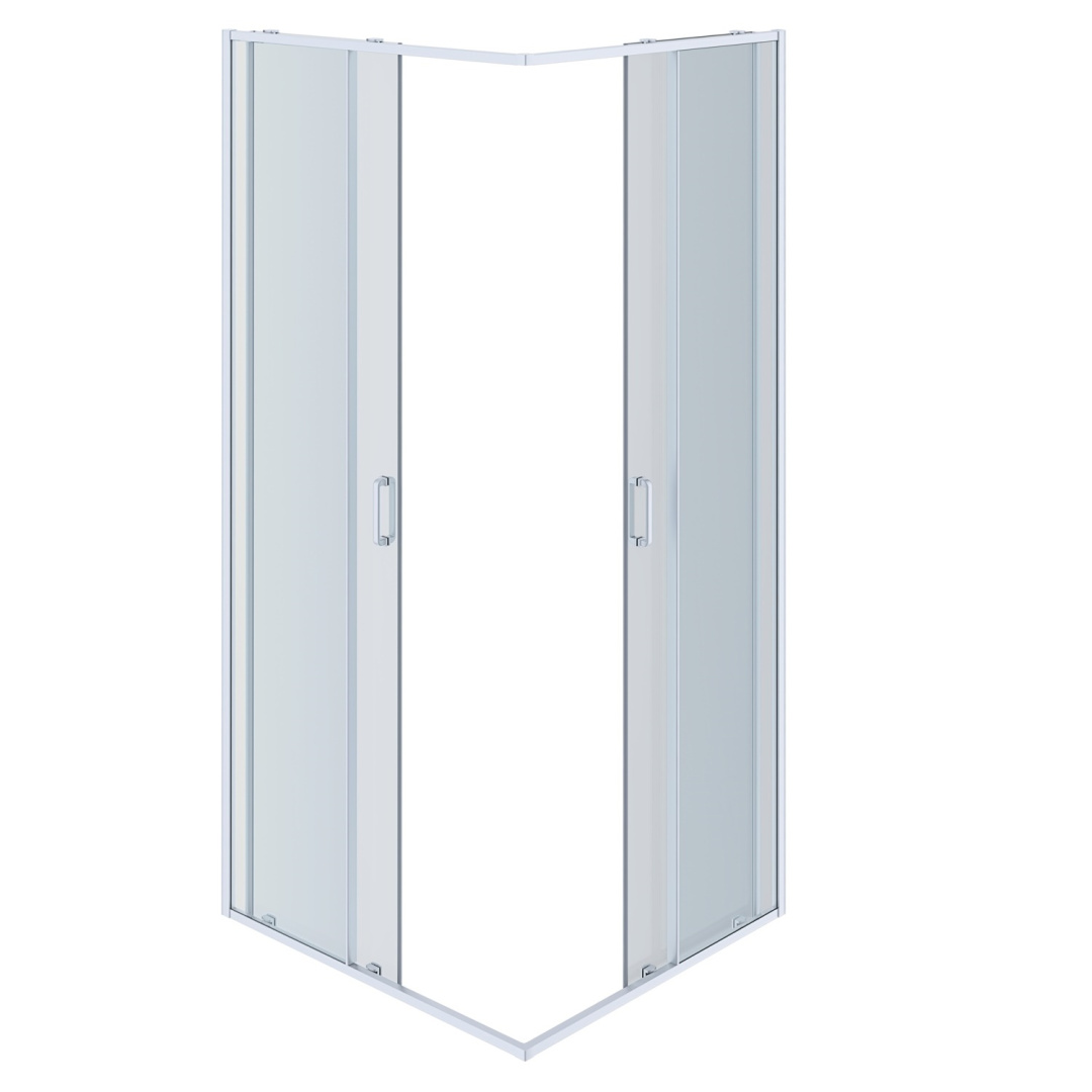 AQ ARI KV 10020CH Душевой уголок AQUATEK квадратный, двери раздвижные 1000x1000x2000 профиль хром, стекло прозрачное