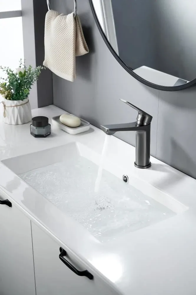 Cмеситель для раковины Knotlor KN-60/GM, оружейная сталь