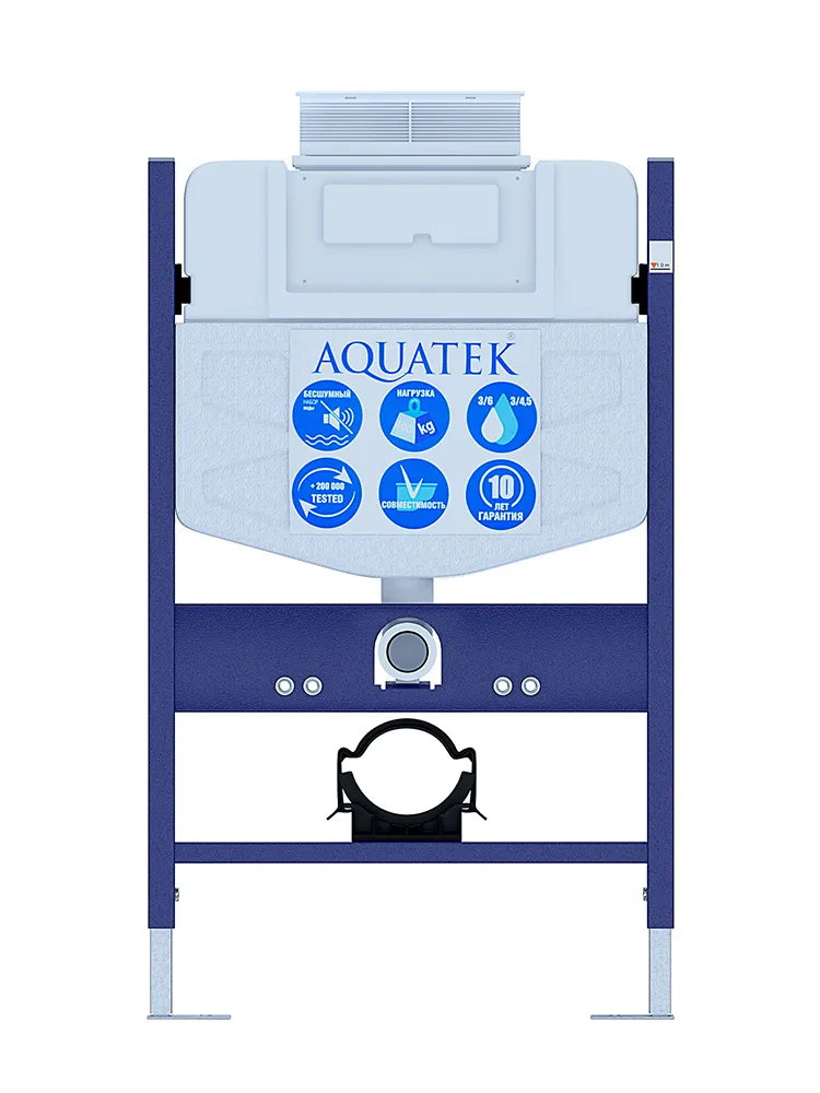 SET AQUATEK ЛИБРА T-TDI004 рама Standard INS-0000018+унитаз AQ1505T-00 с тонким сиденьем soft-close+крепление KKI-0000002 +кнопка TDI-0000004
