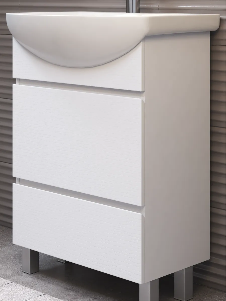 Тумба с раковиной напольная VIGO Wing tn.WIN.BAL.60.2Y белый, 60 см