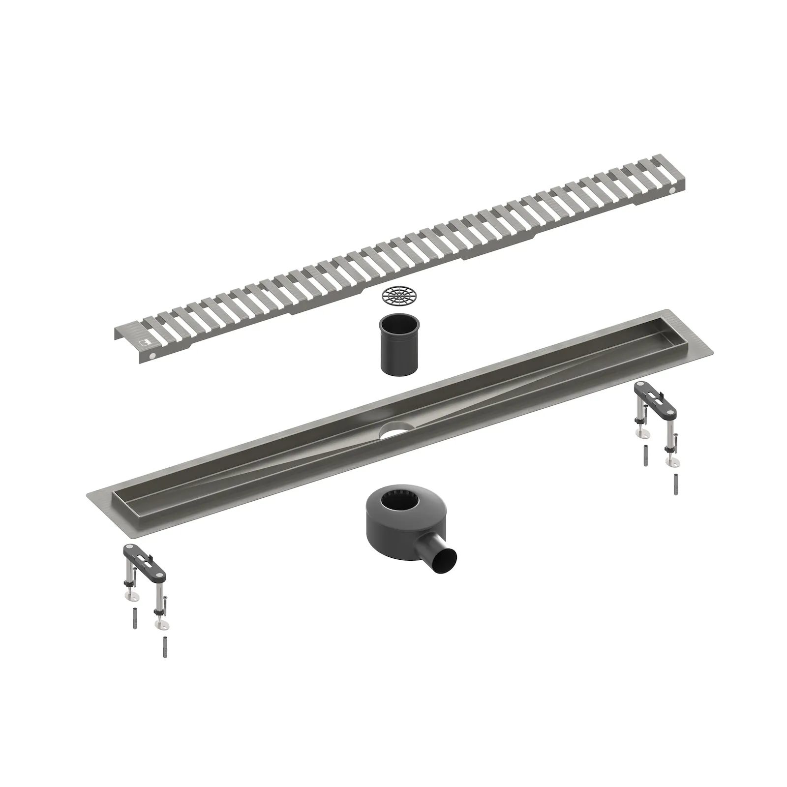 Душевой лоток TIMO Drain System 900 с вставкой "lines", черное золото (DS230109/18)