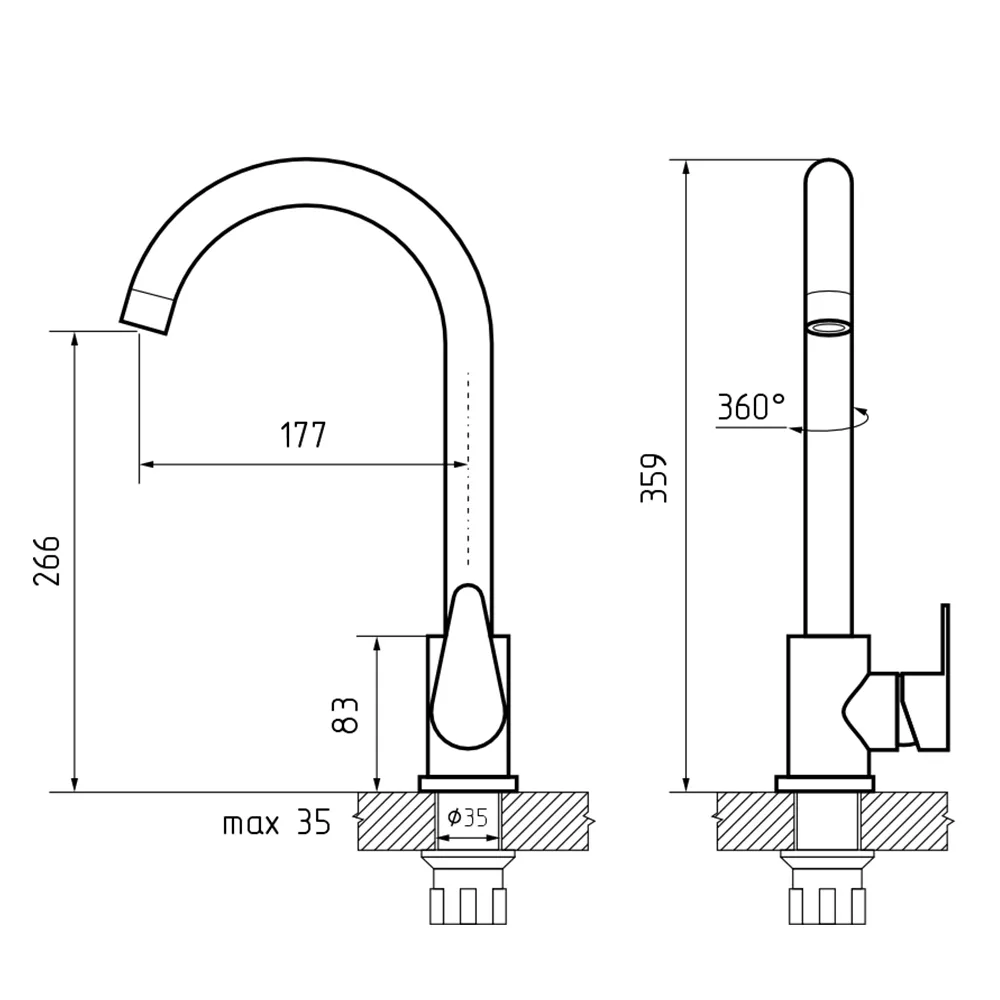 Смеситель для кухни GranFestGF-Z-5412, песочный