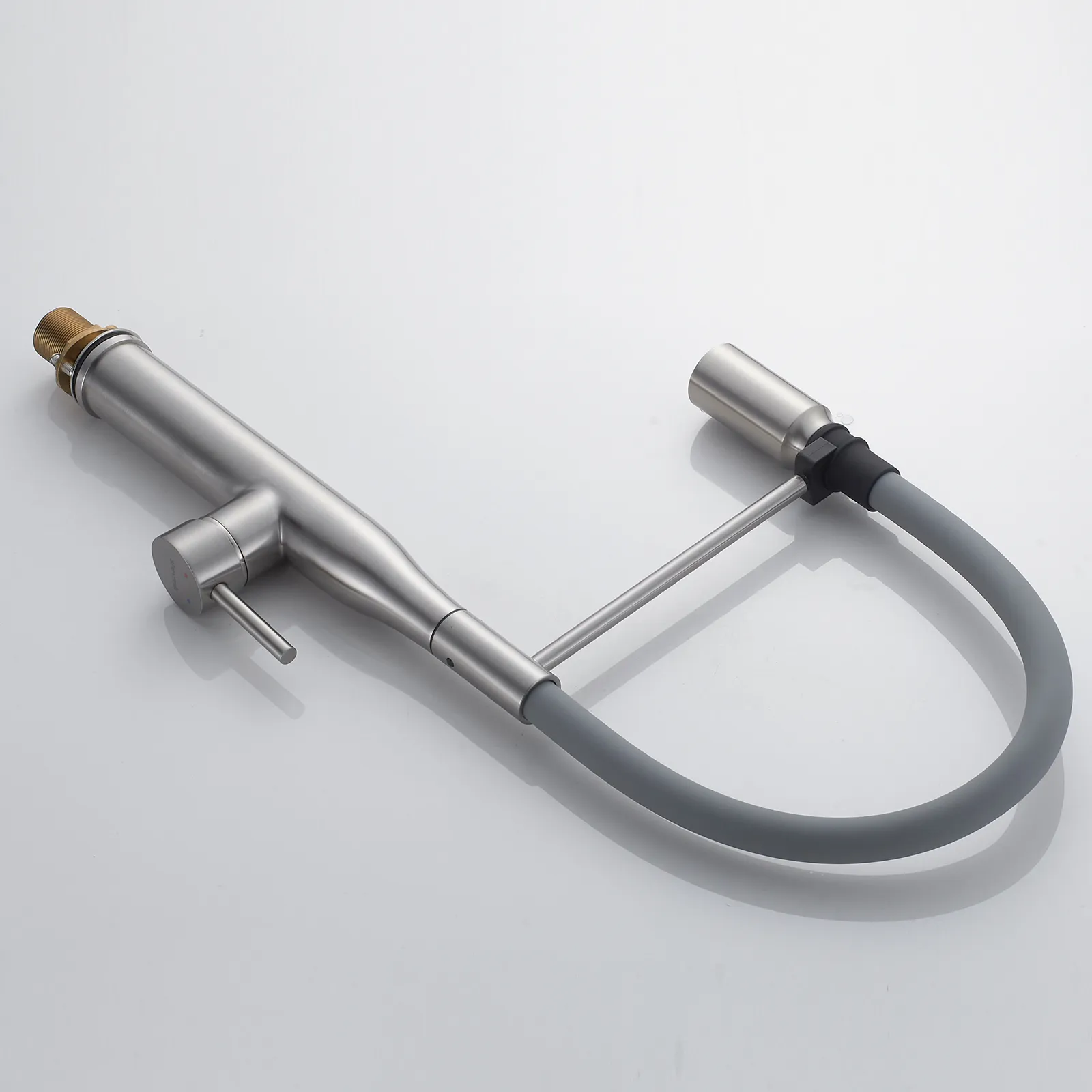 Смеситель для кухни с гибким изливом и режимом "душ" Shevanik S123L-9, сатин