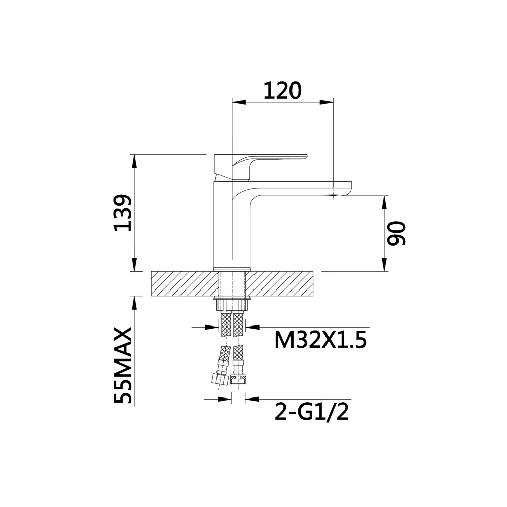 Смеситель для раковины D-Lin 377-A D110377-A, черный