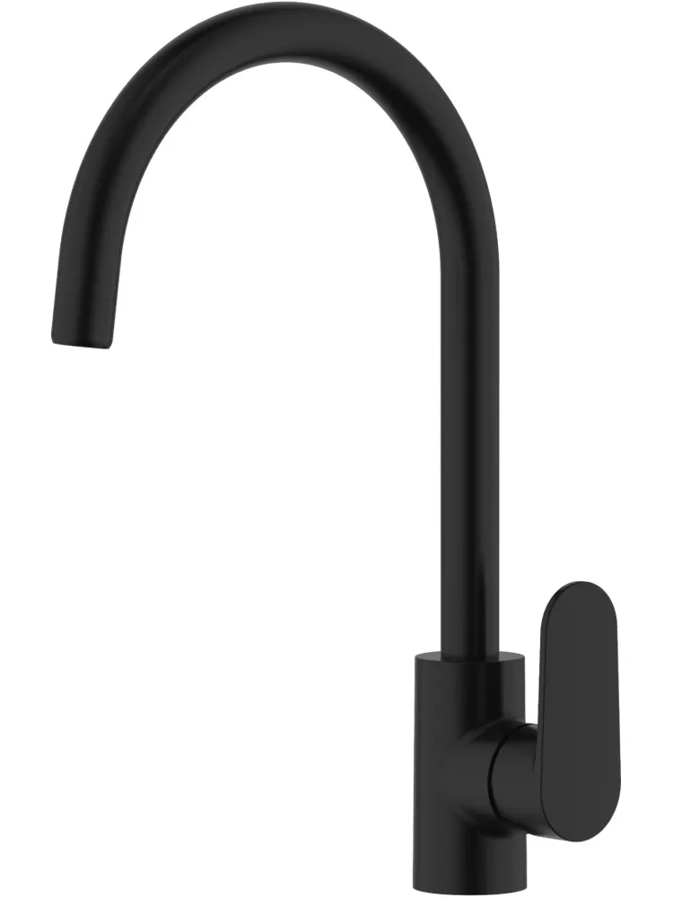 AQ1882MB НИКА смеситель для кухни (полукруглый излив), матовый черный