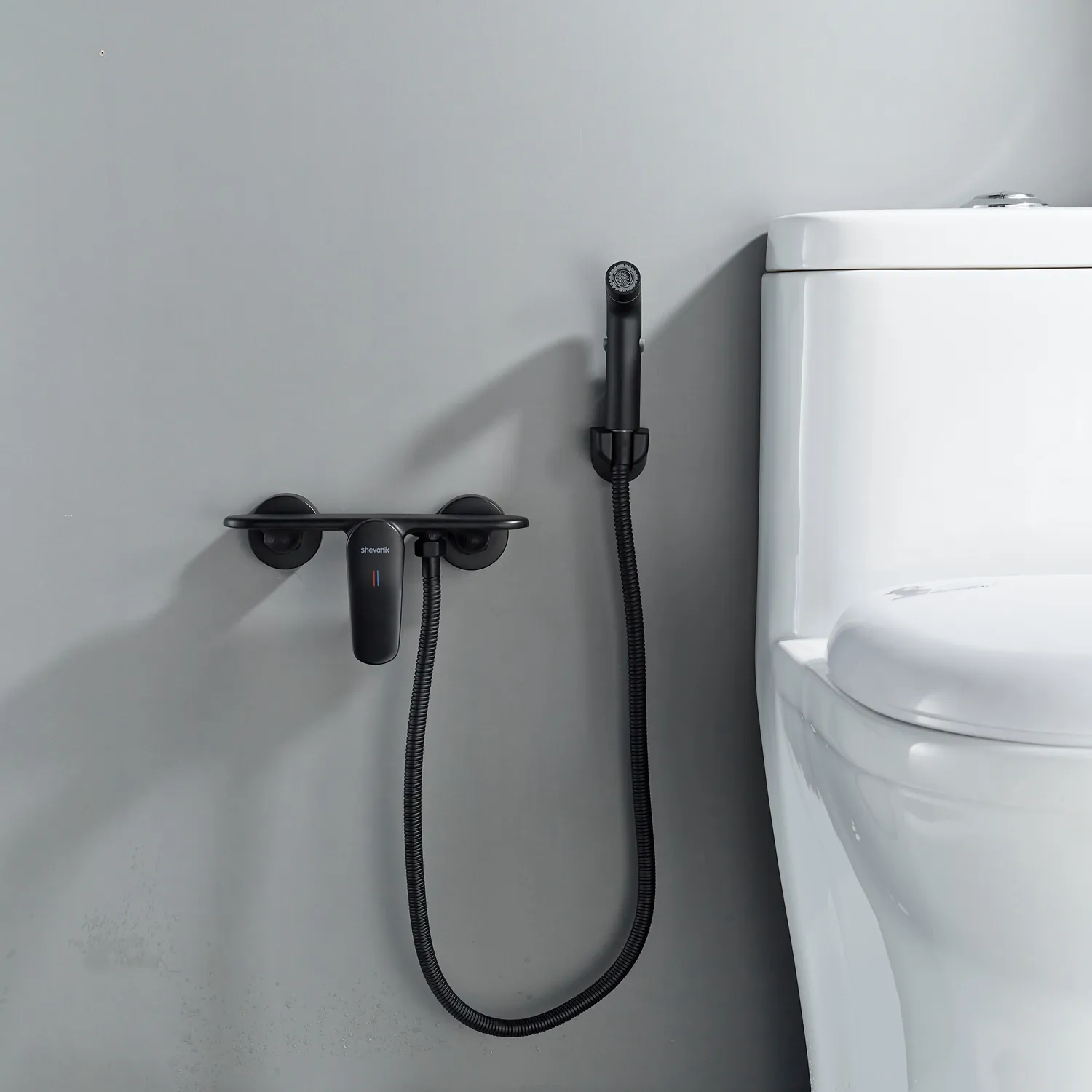 Гигиенический душ со смесителем Shevanik S4705H-1, черный
