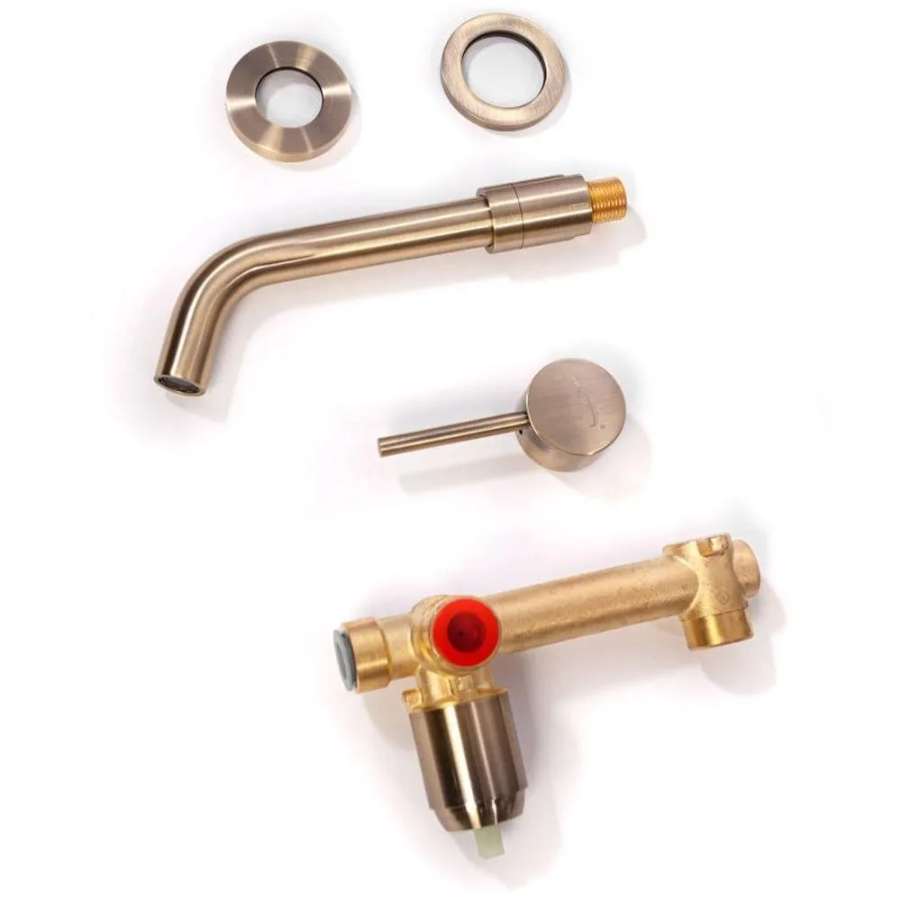 Смеситель для раковины встраиваемый Hansberge H211BR, бронза