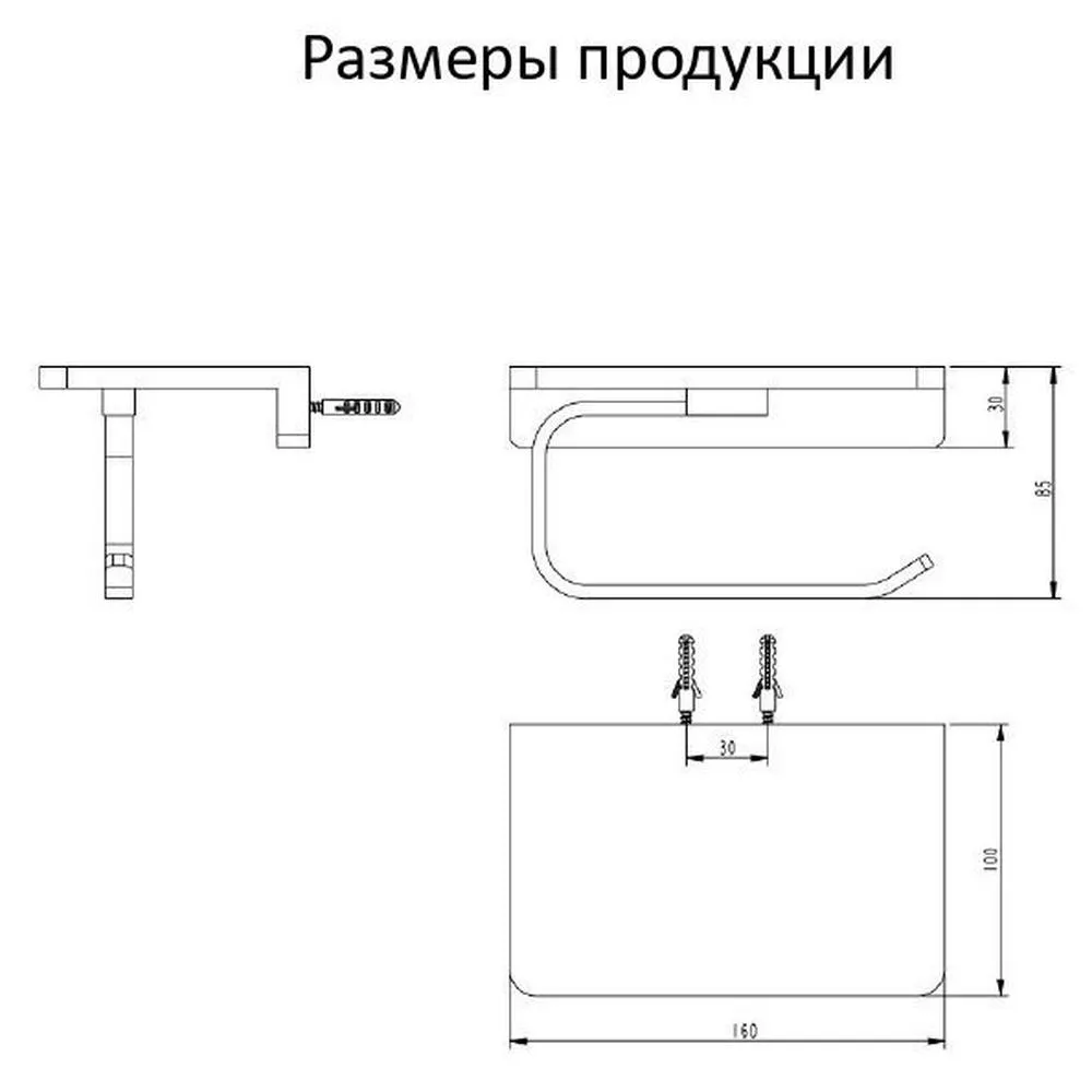 Держатель для туалетной бумаги с полочкой Grocenberg AC0027NK, никель