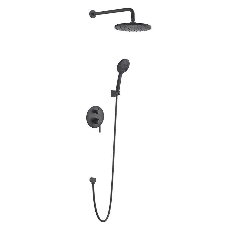 Душевая система скрытого монтажа,  Vessel Black Set_3in1,
