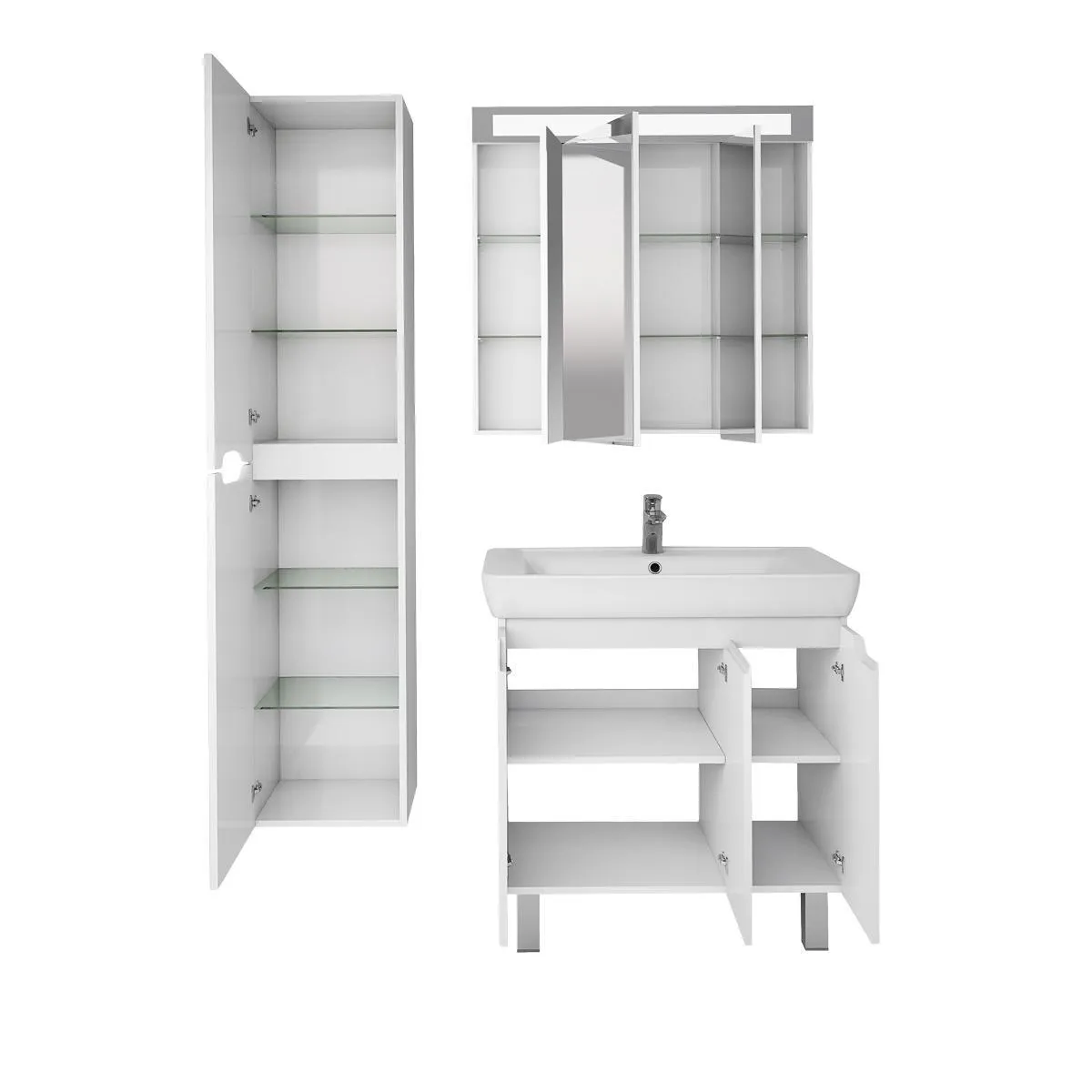 Тумба с раковиной подвесная Dreja Q Plus (D) 80 см, белый