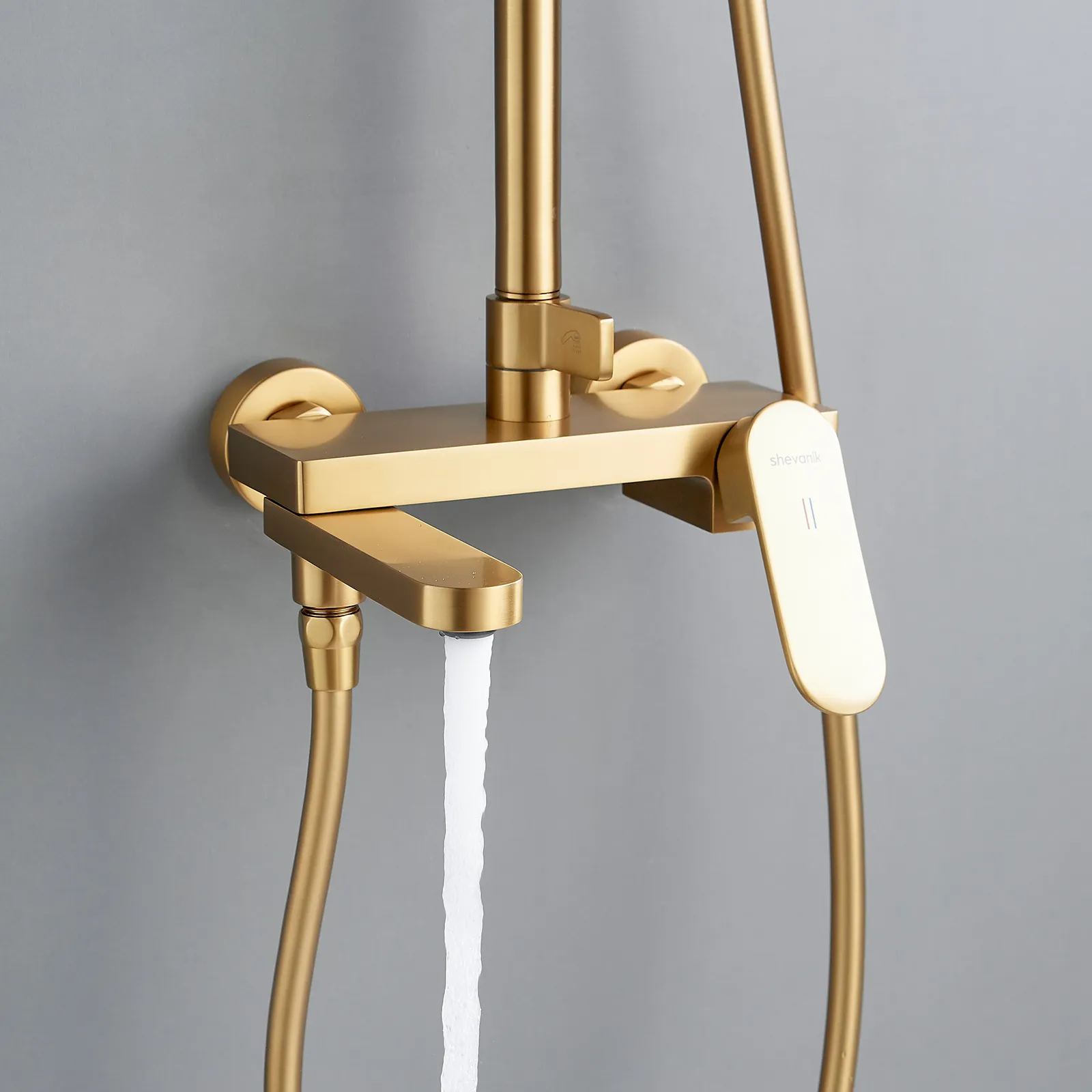 Душевая система Shevanik S4536G, золотой сатин
