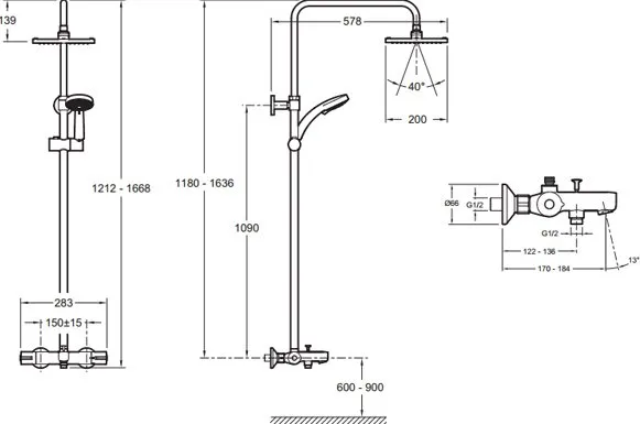 Душевая система Jacob Delafon July (E78192-CP)