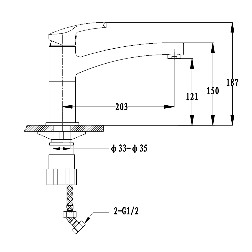 Смеситель для кухни GranFest 2523, топаз