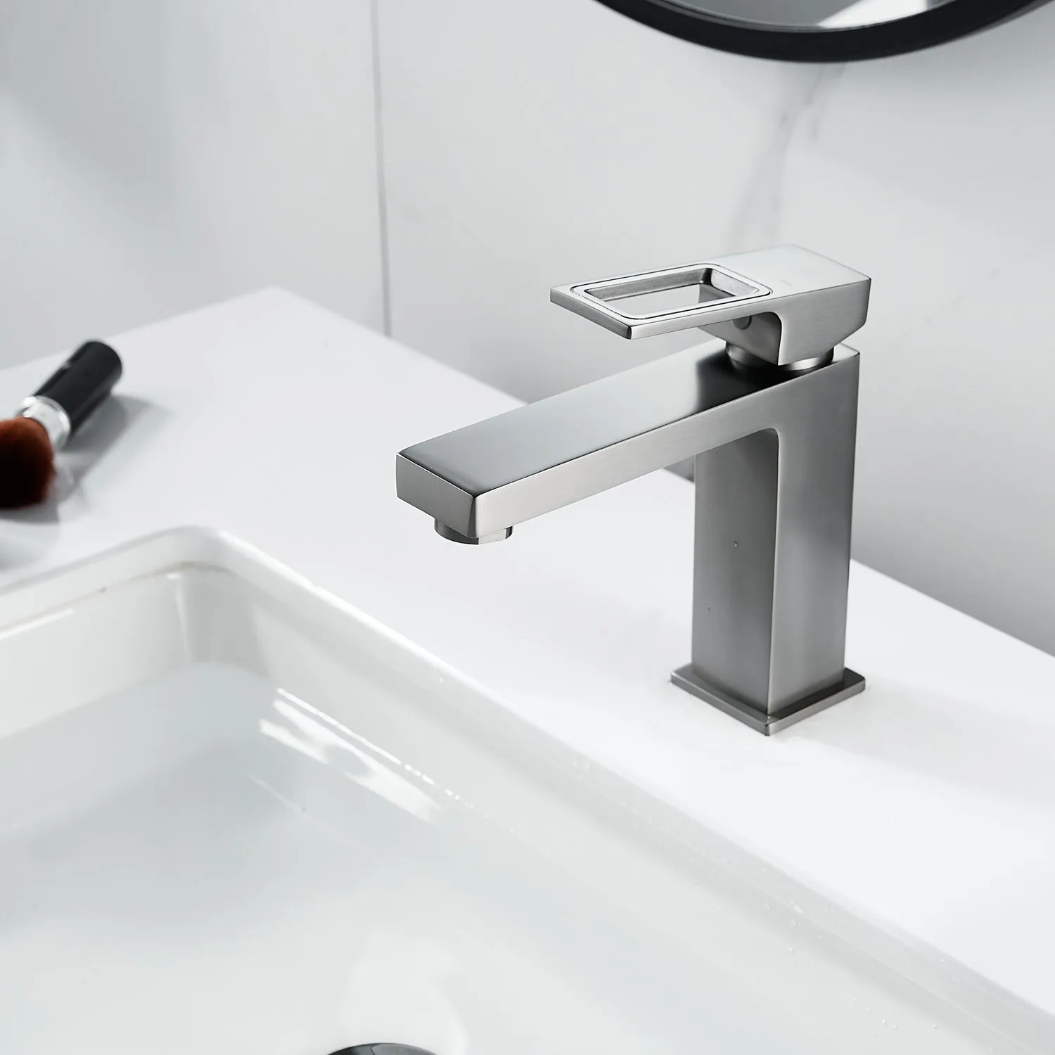 Смеситель для раковины Raffine F0196T, оружейная сталь