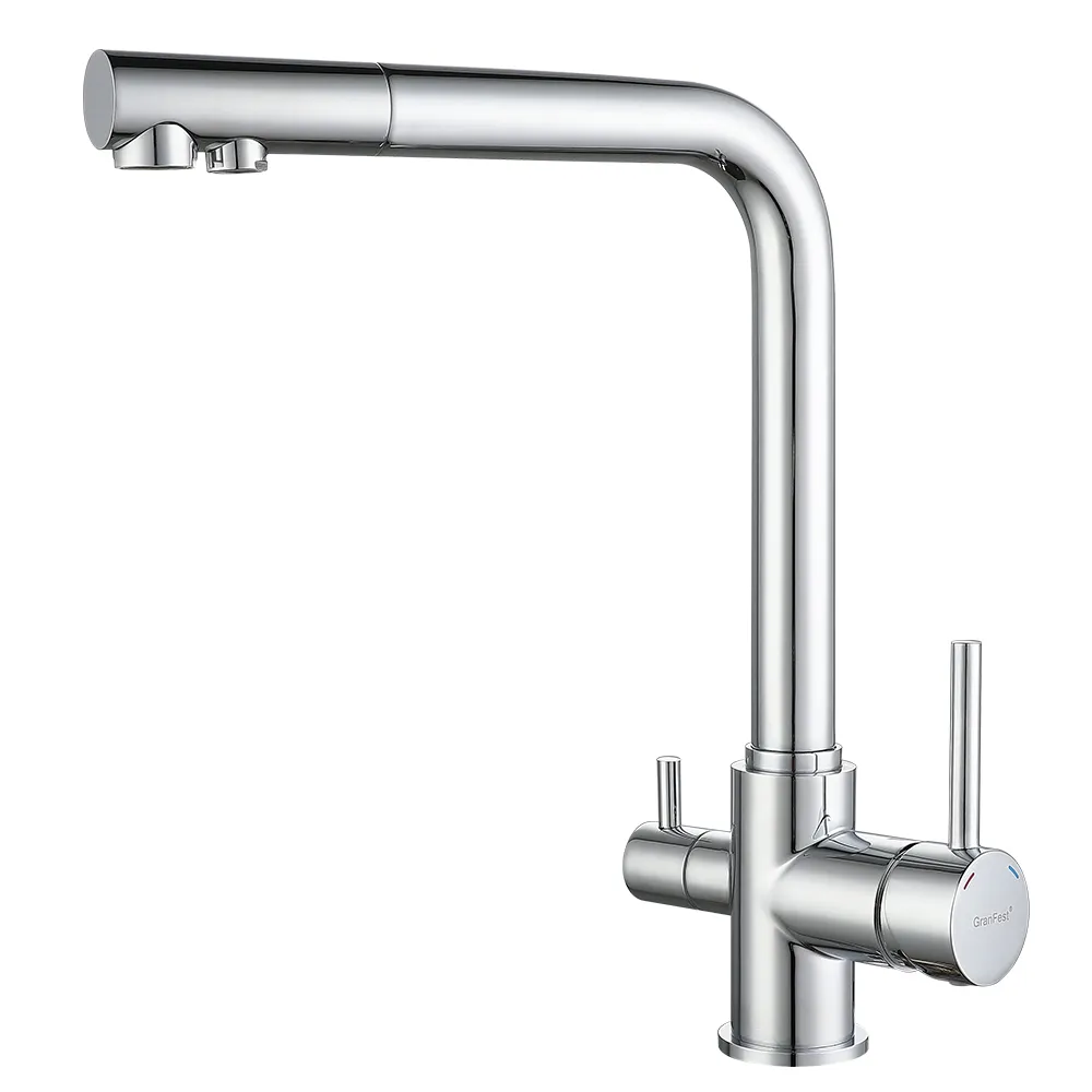 Смеситель для кухни с подключением фильтра GranFest 3611, хром