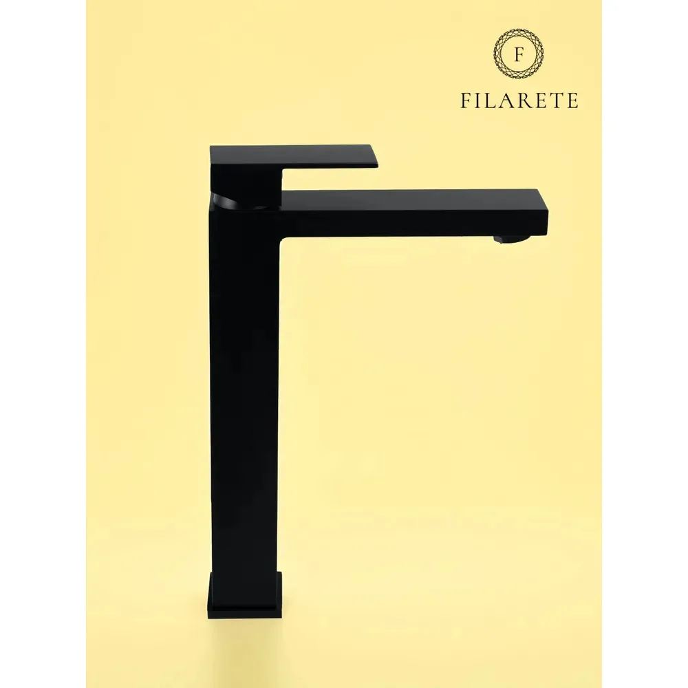 Смеситель для раковины высокий FILARETE Fing FL6040BL, черный