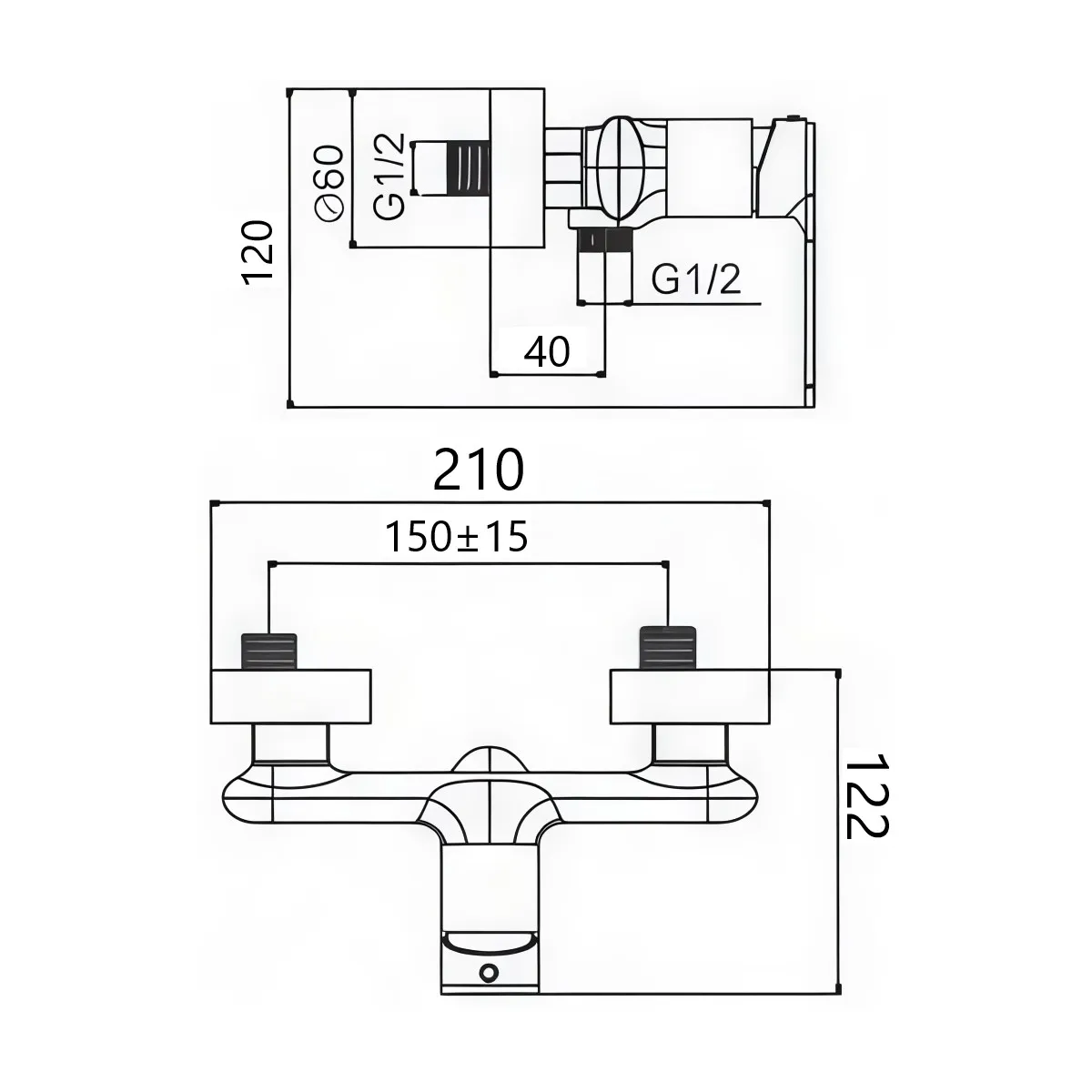 Смеситель для душа Maretti Aria AR35R845, хром