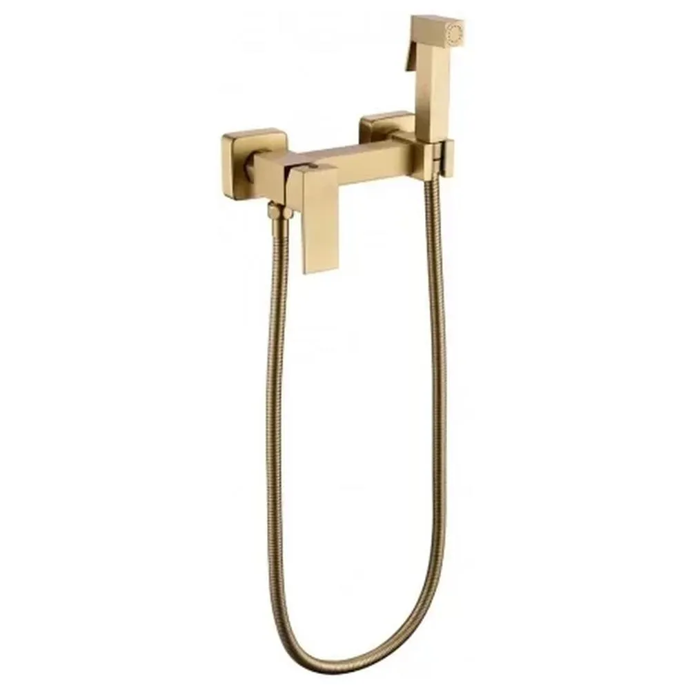 Гигиенический душ со смесителем Grocenberg GB101N-MG, матовое золото