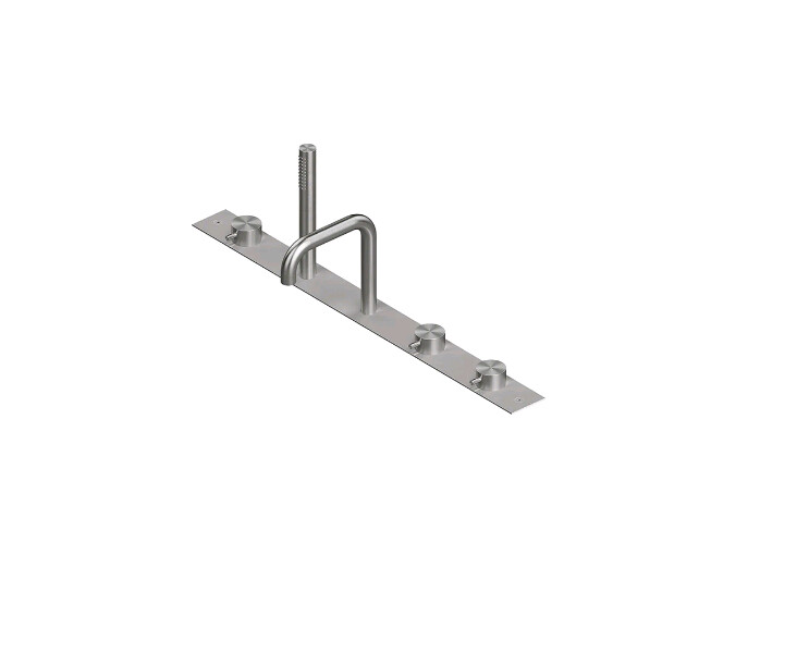 Смеситель для ванны и душа Quadro design Source, сталь шлифованная/брашированная (12 95R OR)