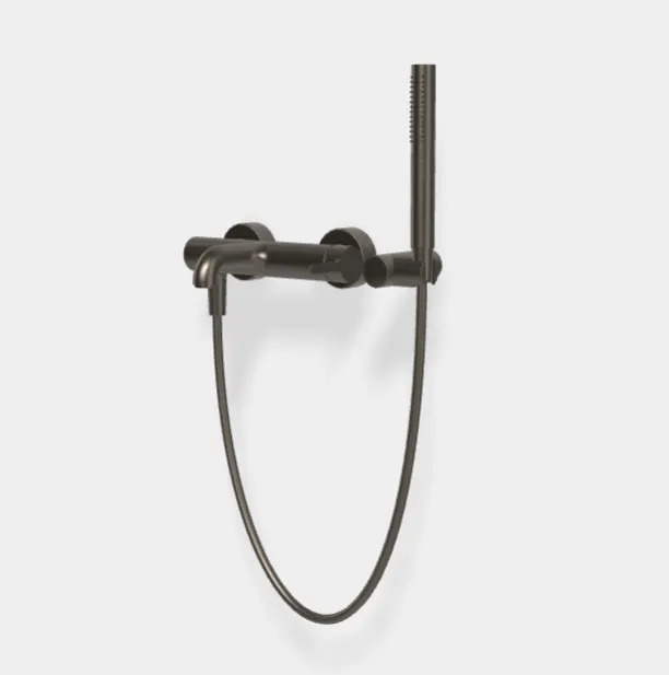 Смеситель для ванны и душа Fima Carlo Frattini Snap, брашированный черный хром (F3114CS)