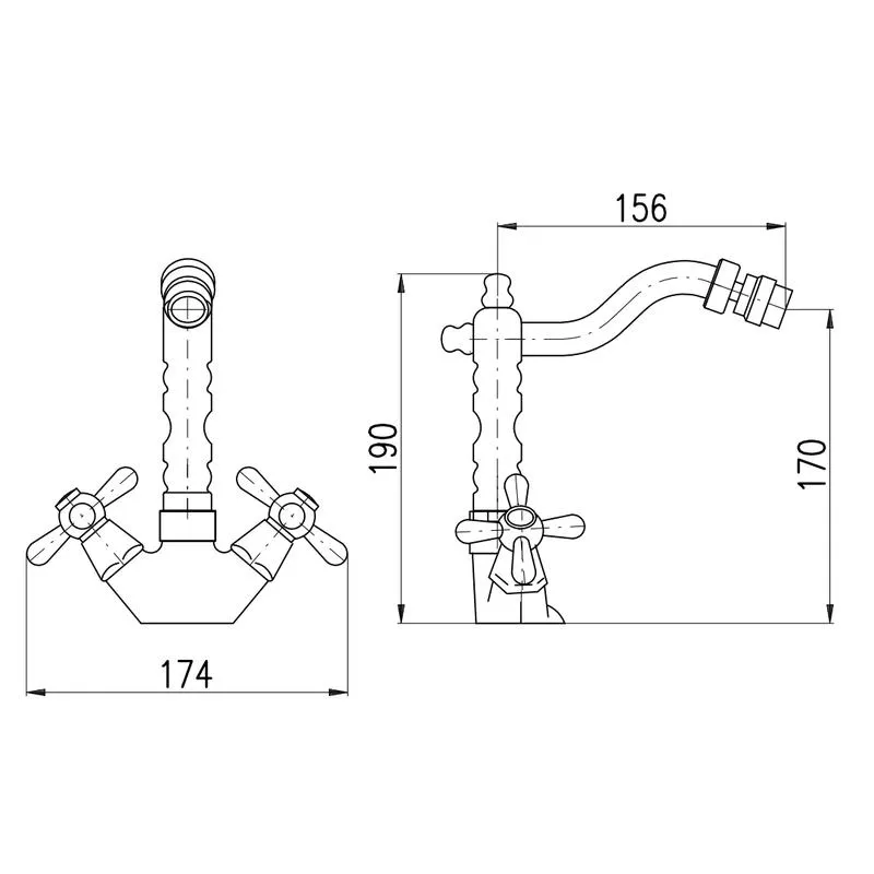 Смеситель для биде Rav Slezak MORAVA MK120.5/9Z, золото