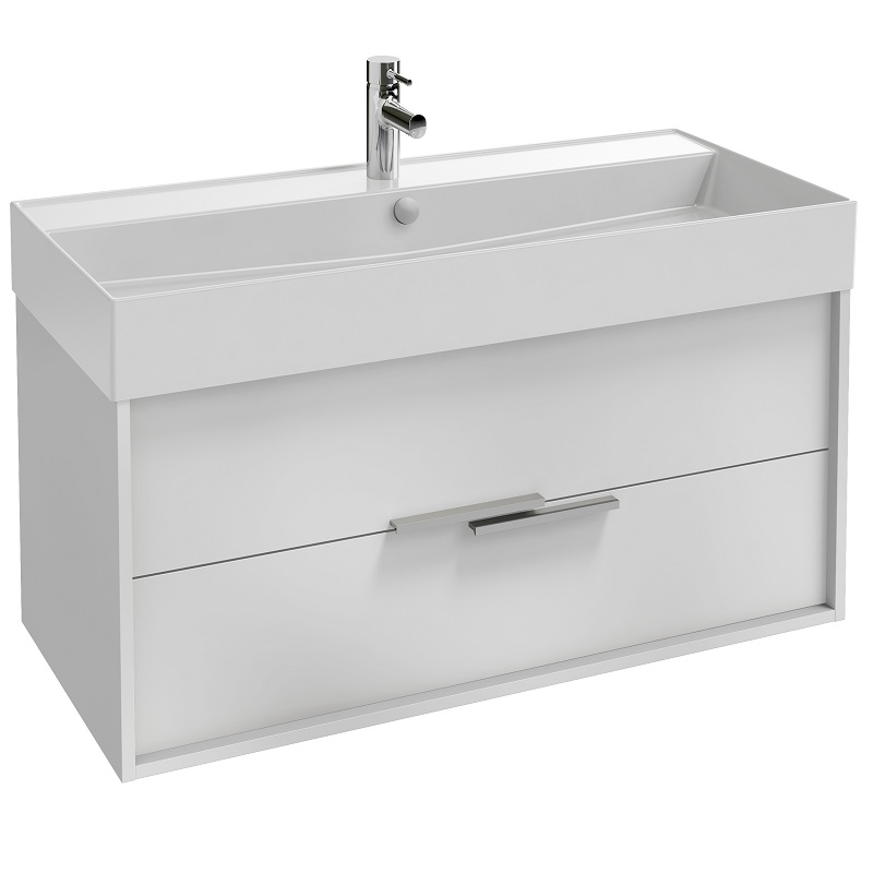 EB1668-J5-J5 JACOB DELAFON VIVIENNE Тумба для раковины 100 см, к. белый блестящий, ф. белый блестящий