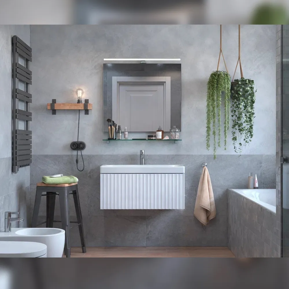 Тумба с раковиной подвесная Velvex Compo tp.COM.9696.80.1Y белый глянец, 80 см