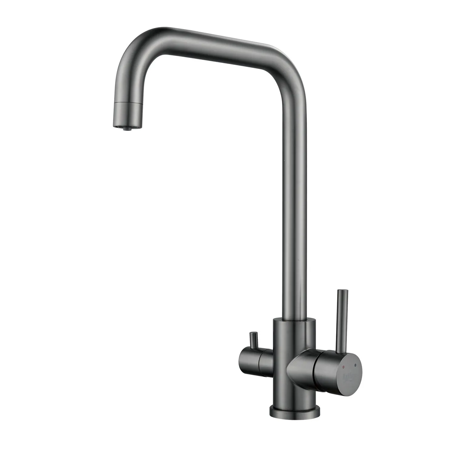 Смеситель для кухни с подключением фильтра воды Raffine F118T, оружейная сталь