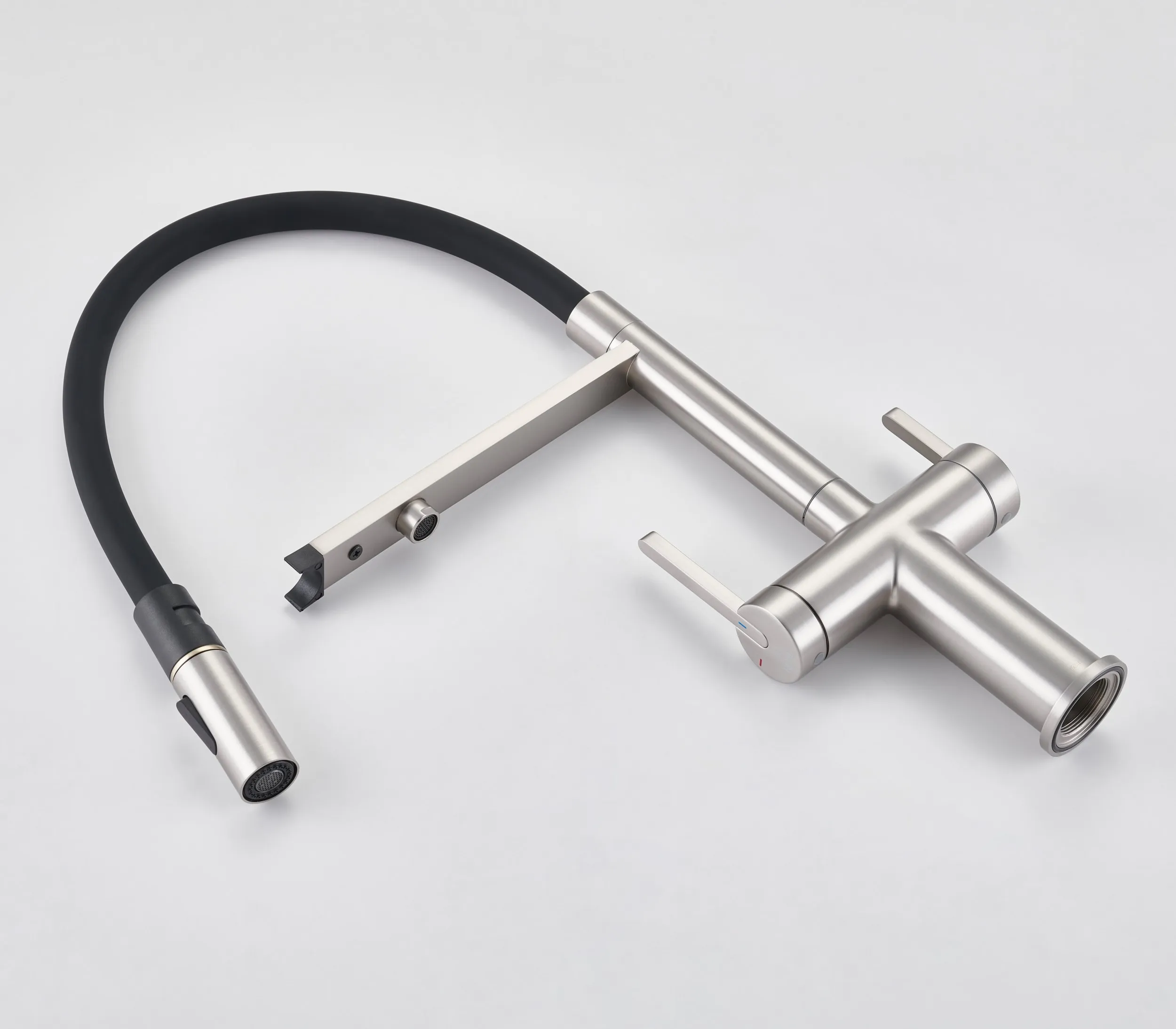 Смеситель для кухни с подключением фильтра для воды Rose R458L, сатин