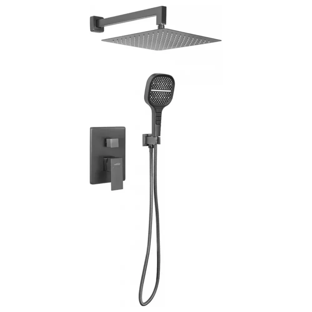 Душевая система встраиваемая (без излива) Hansberge H6070BG, графит