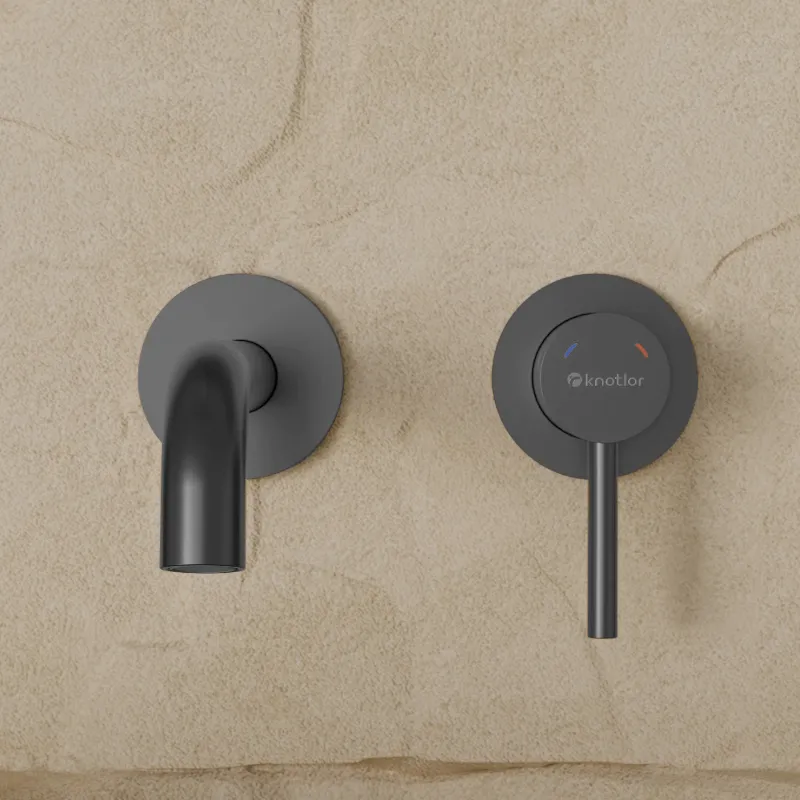 Смеситель для раковины встраиваемый Knotlor SS-25/GM, оружейная сталь