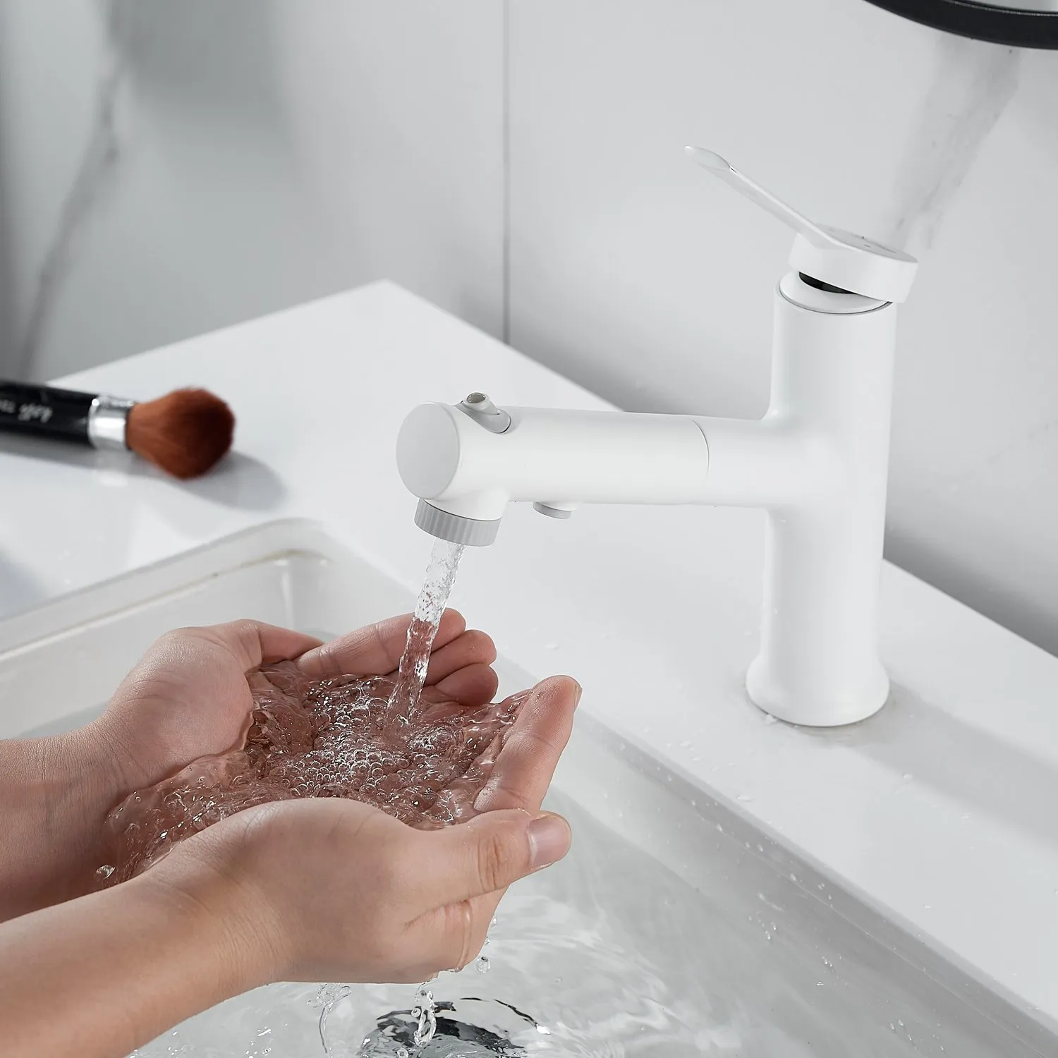 Смеситель для раковины многофункциональный Raffine F281C, белый