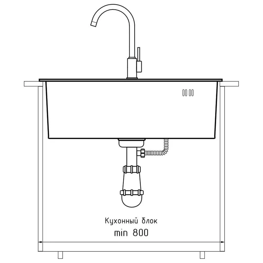 Кухонная мойка GranFest 6045, графит